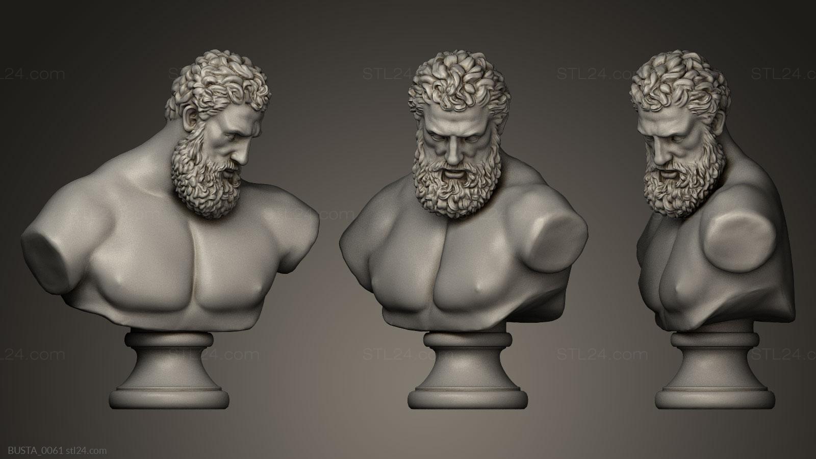 Бюсты и головы античные и исторические (Геракл современная интерпретация, BUSTA_0061) 3D модель для ЧПУ станка